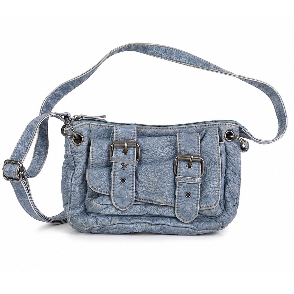 Sparrow True Vintage Y2K Blue Distressed Small Boho Grunge Shoulder Bag Purse